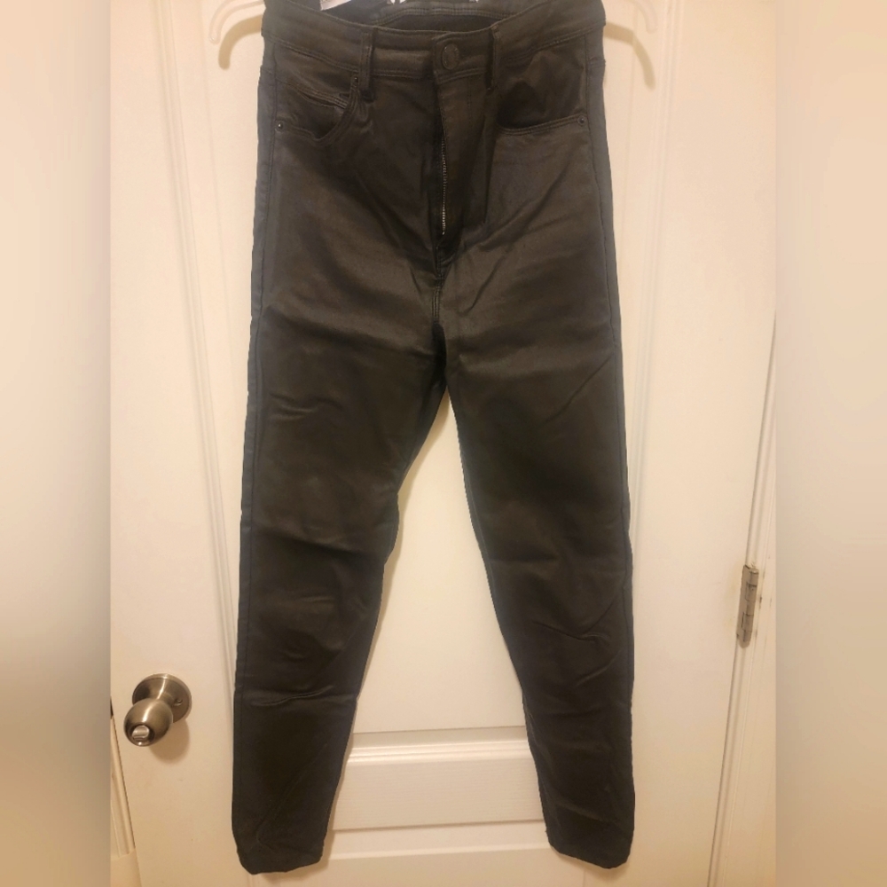 Black leather jeans